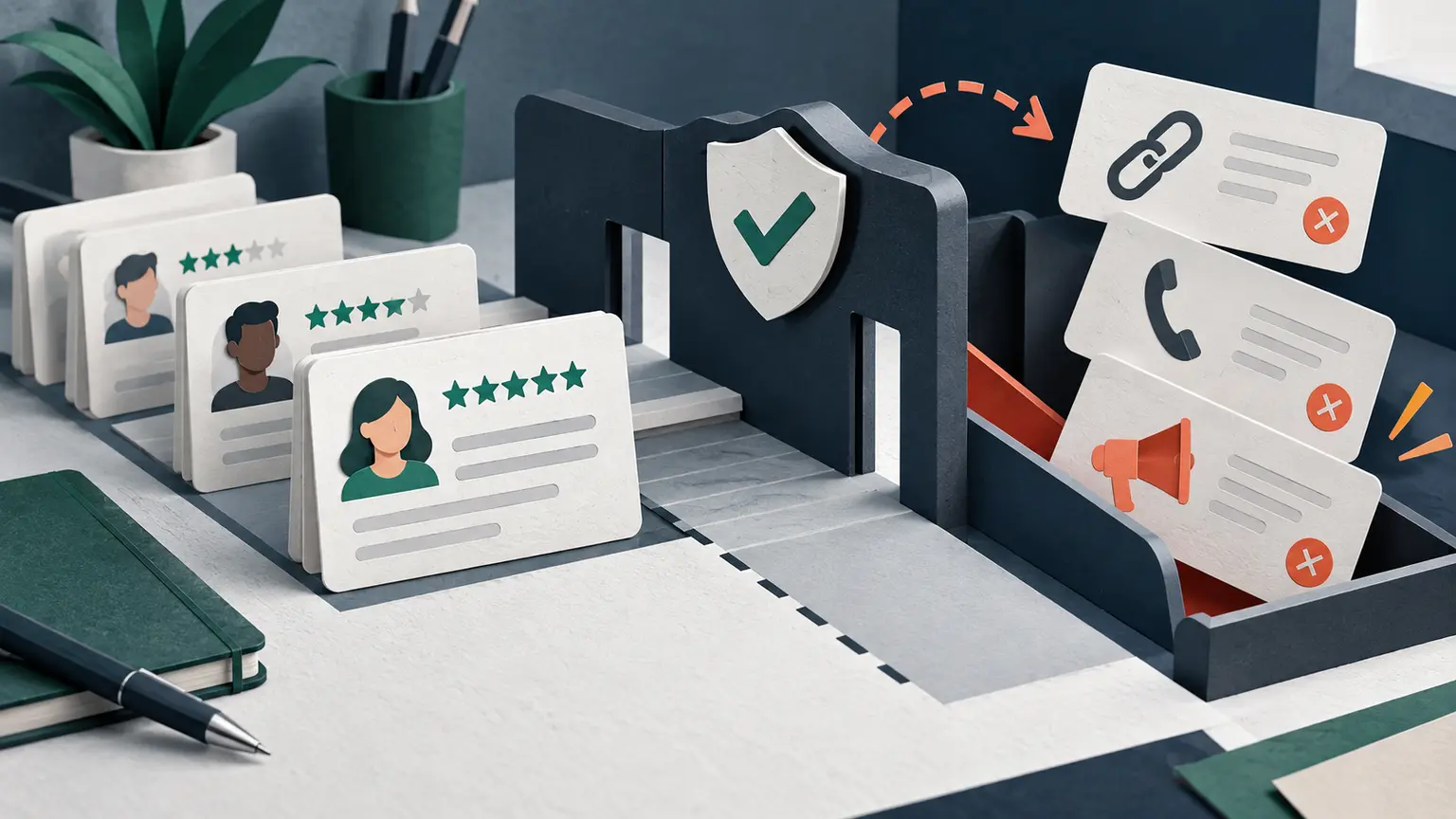 Promotional review content separated from genuine customer feedback