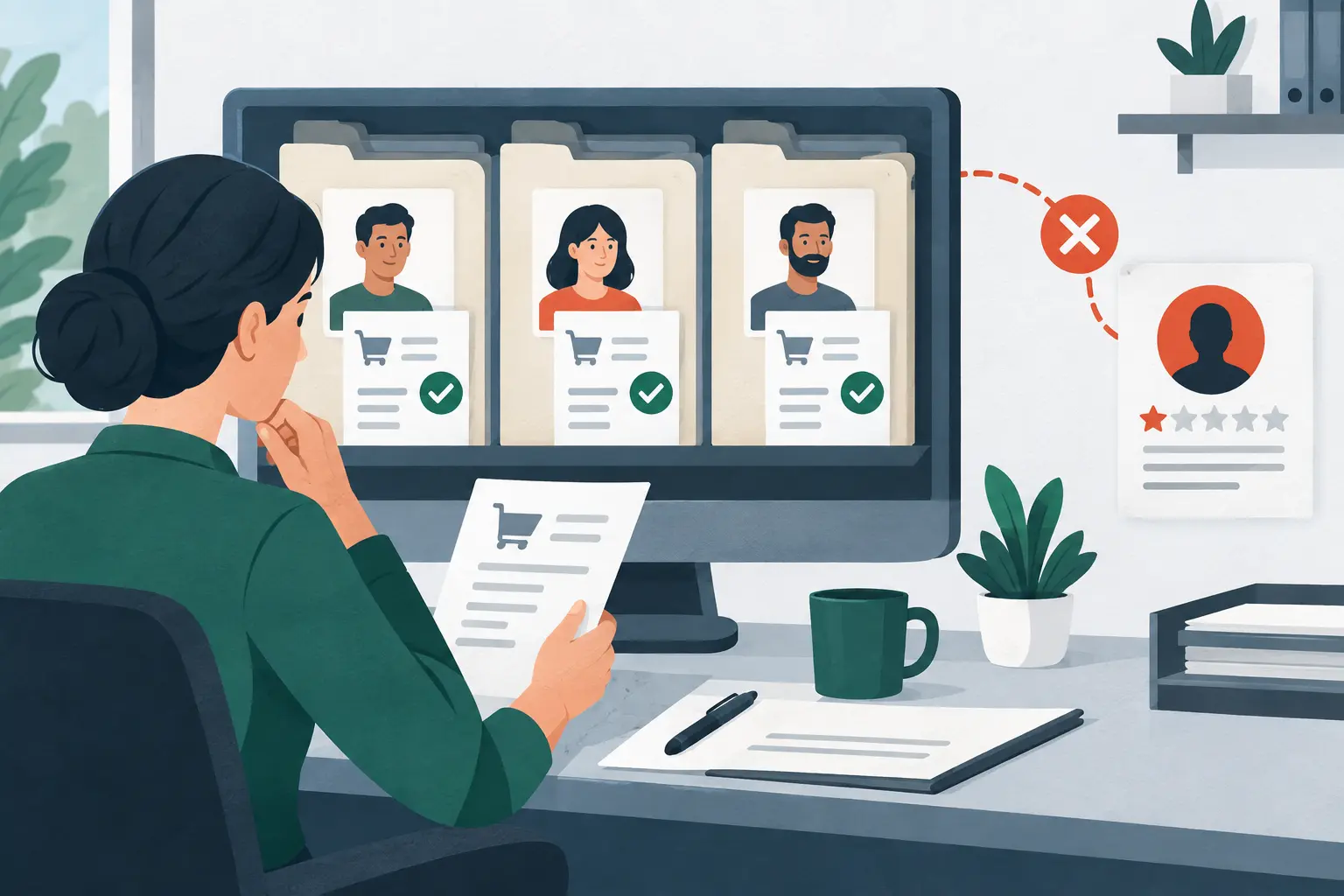 Customer records showing legitimate transactions and one unmatched Google reviewer