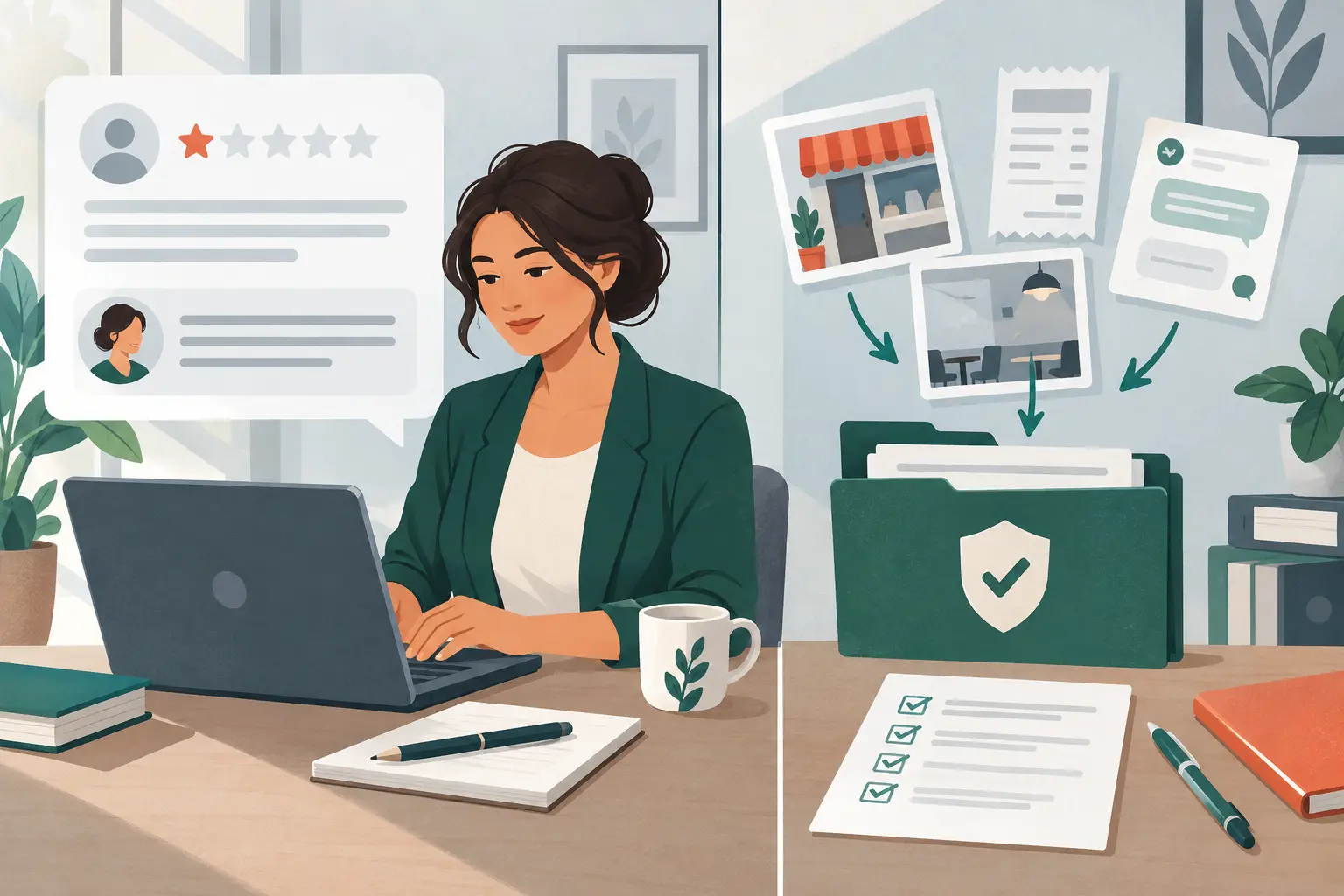 Business owner preparing a neutral response and evidence packet for an unknown reviewer