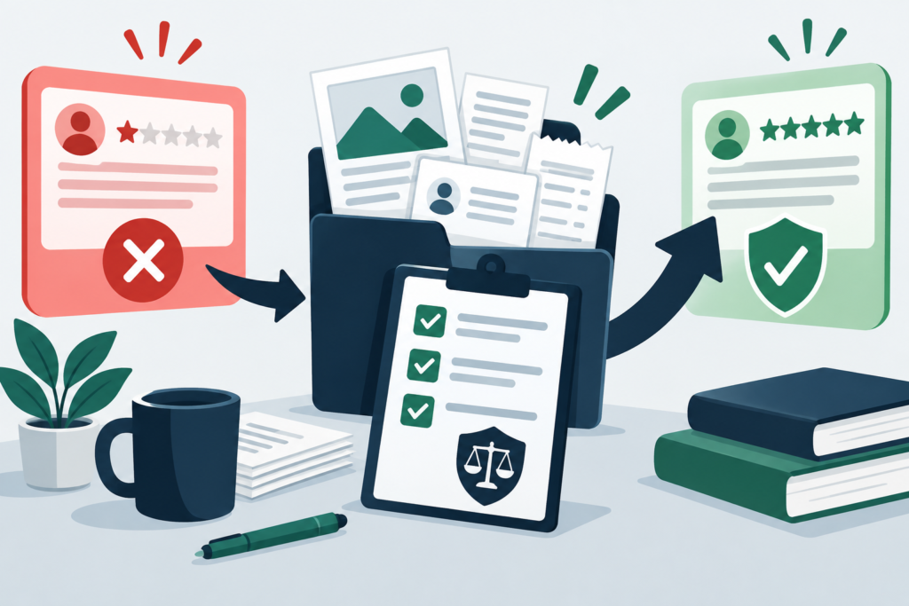 Rejected Google review removal request reorganized into a stronger appeal