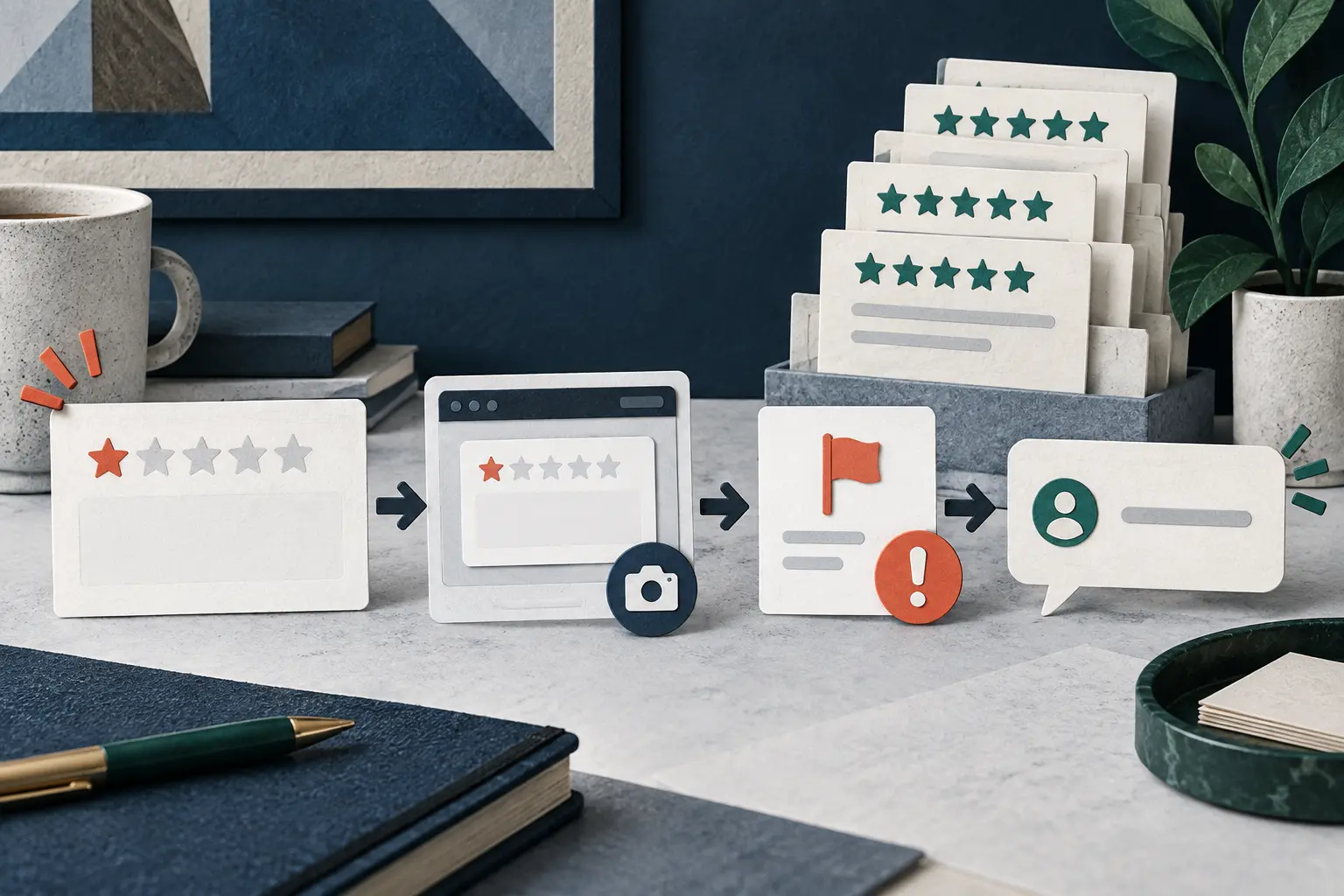 Process for preserving, reporting and responding to a one-star rating with no written comment