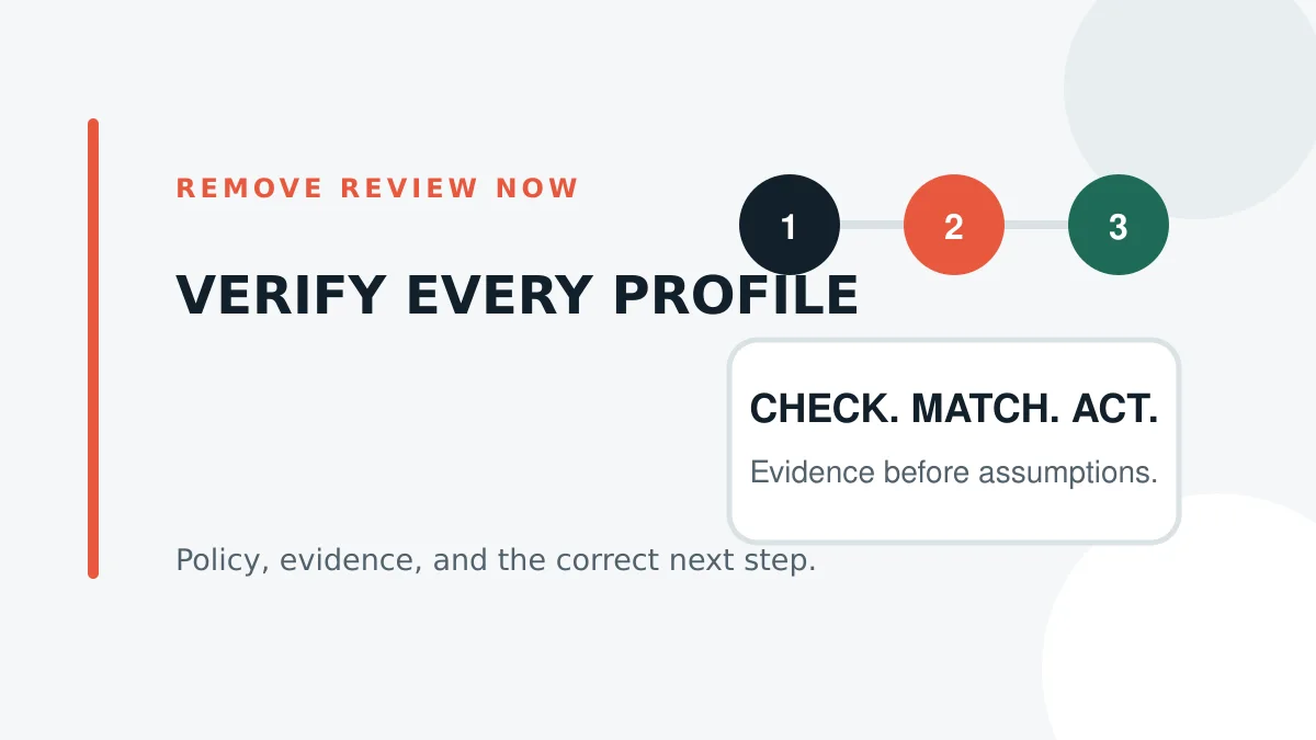 Business Profile verification across duplicate or merged locations