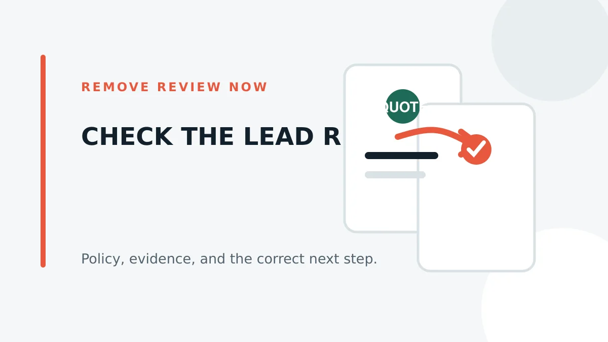 Lead and estimate records checked against a Google review