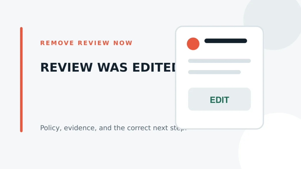 Google review edited after a business owner response