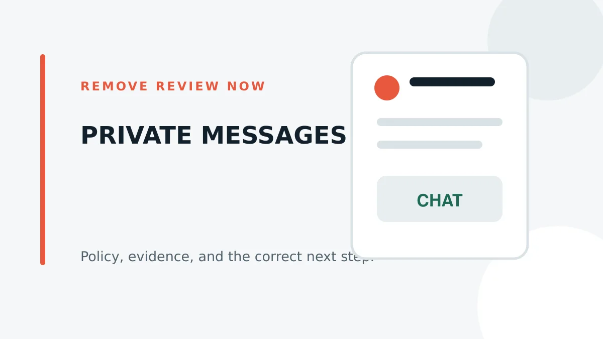 Google review containing screenshots of private messages