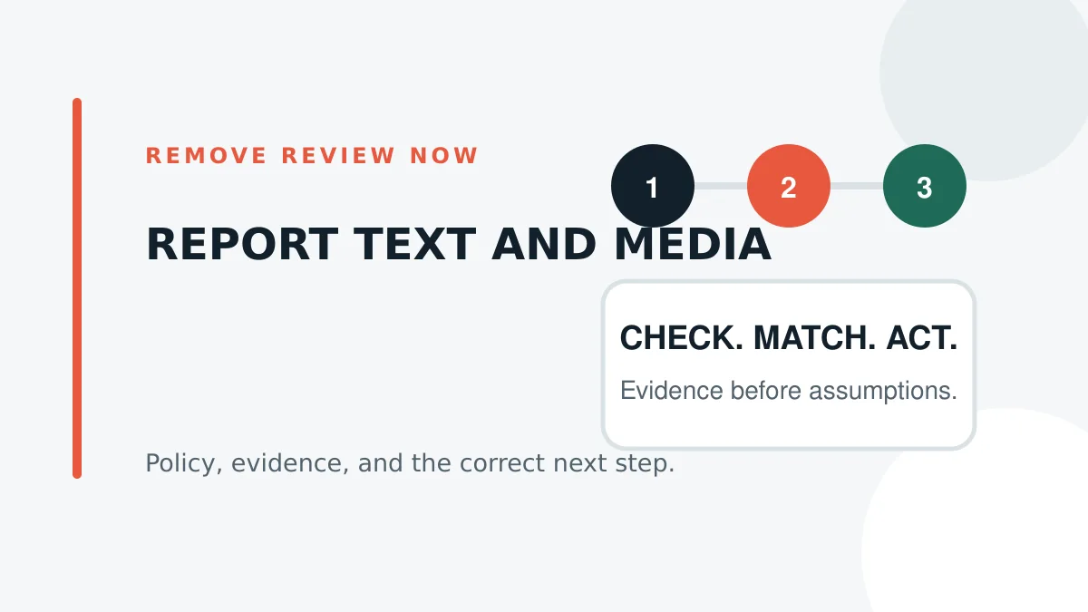 Separate reporting of Google review text and attached media