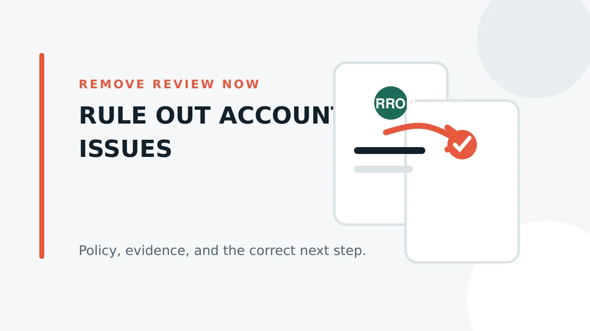 Account and Business Profile checks for a review tool problem