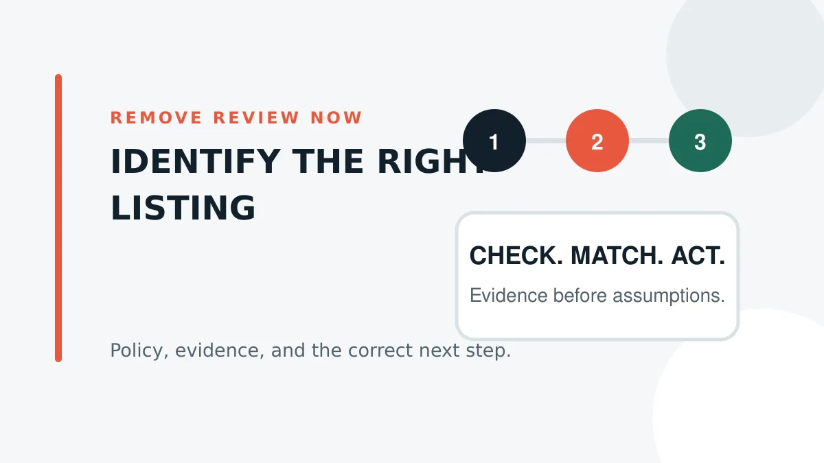 Business Profile listing check for a supposedly removed review