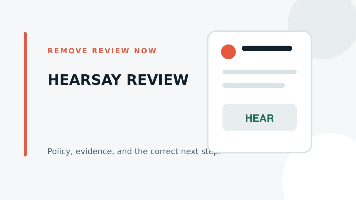 Business owner assessing a Google review based on hearsay