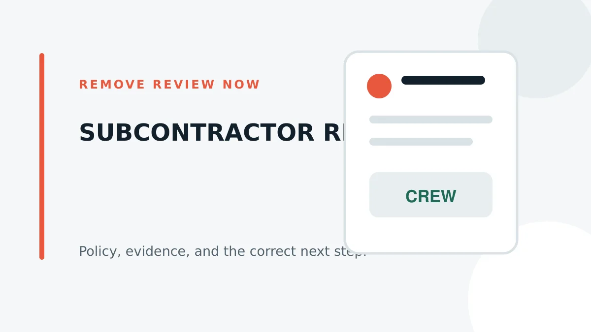 Business examining a Google review from a subcontractor